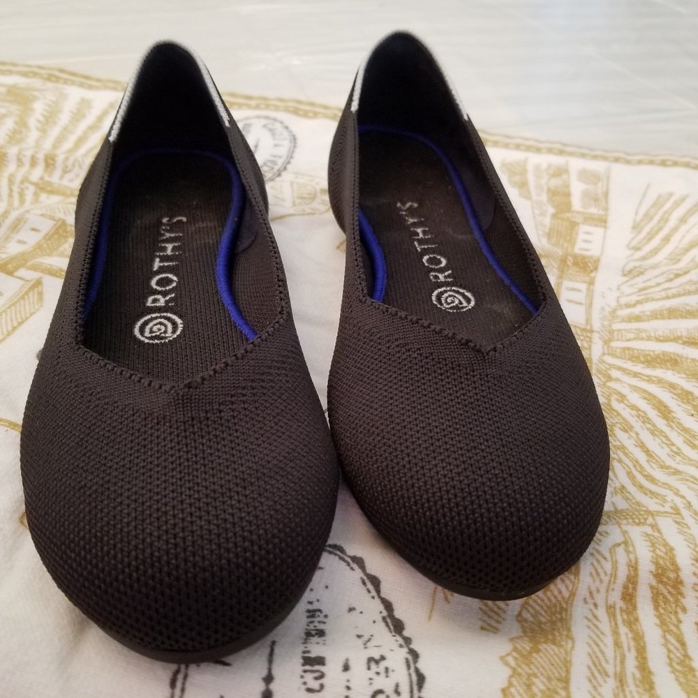 Rothy's Black Round toe flats size 7.5